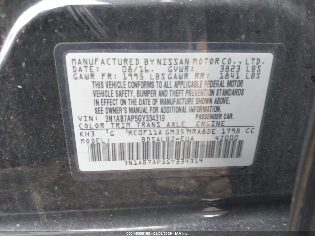 3N1AB7AP5GY334319 2016 NISSAN SENTRA photo no. 9