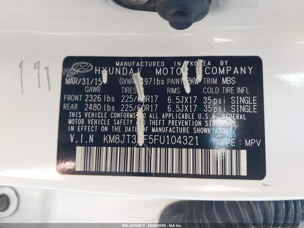 KM8JT3AF5FU104321 2015 HYUNDAI TUCSON photo no. 9
