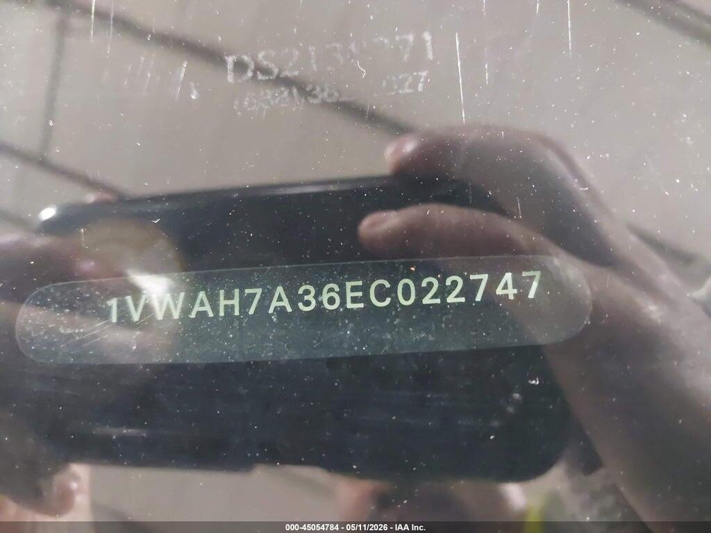 1VWAH7A36EC022747 2014 VOLKSWAGEN PASSAT photo no. 9
