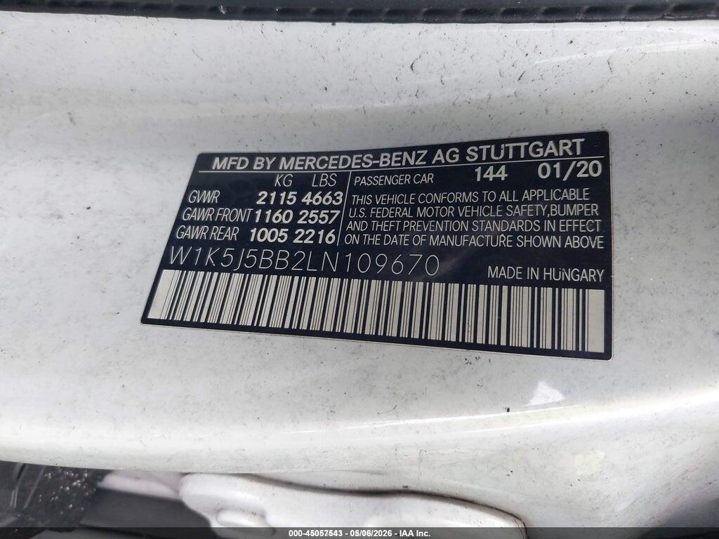 W1K5J5BB2LN109670 2020 MERCEDES-BENZ AMG CLA 35 photo no. 9