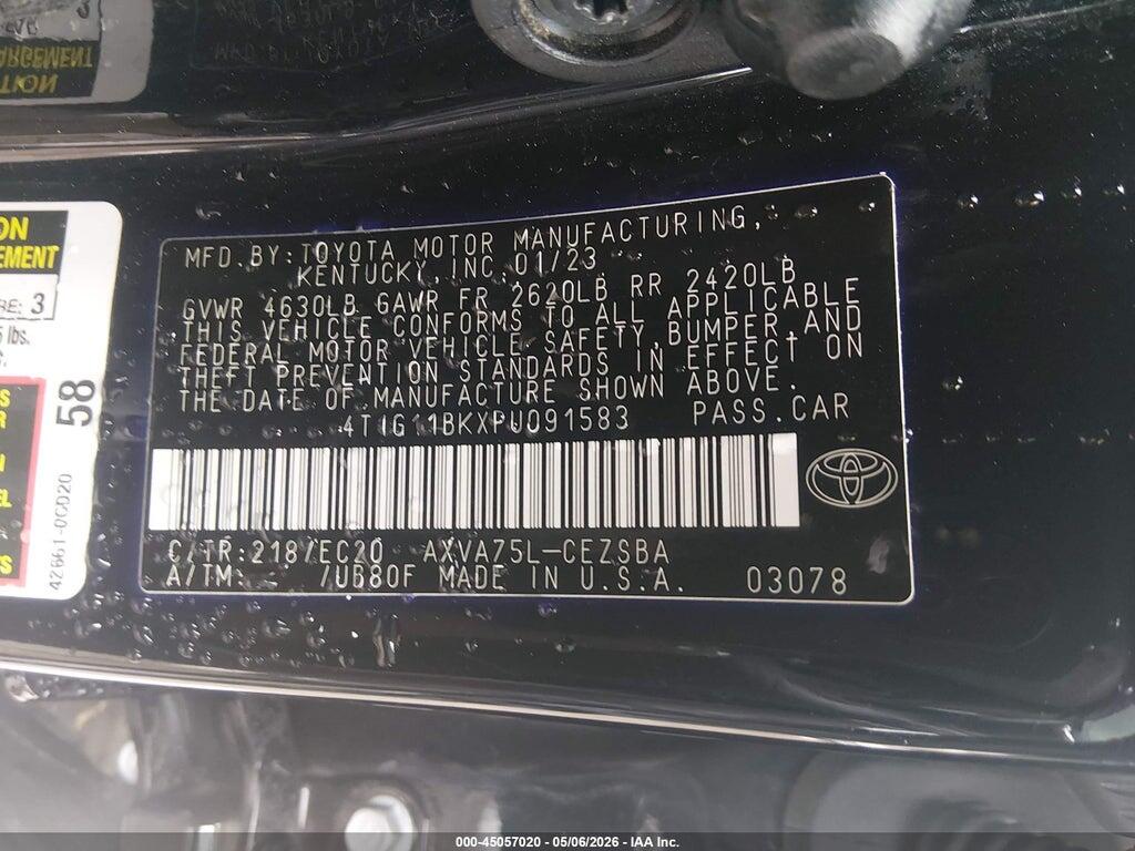 4T1G11BKXPU091583 2023 TOYOTA CAMRY photo no. 9