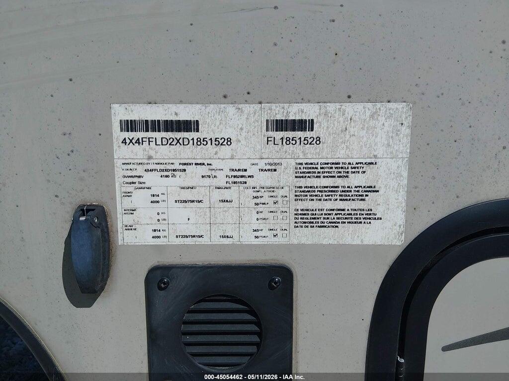 4X4FFLD2XD1851528 2013 FLAGSTAFF 8528RKWS photo no. 9