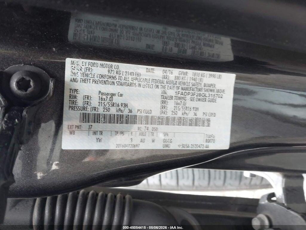 1FADP3F28GL315702 2016 FORD FOCUS photo no. 9