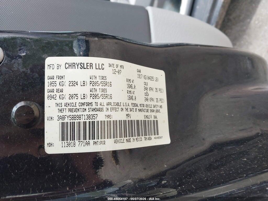 3A8FY58B98T138357 2008 CHRYSLER PT CRUISER photo no. 9