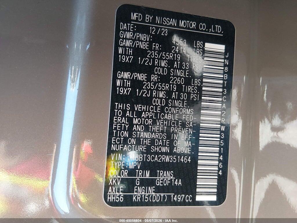 JN8BT3CA2RW351464 2024 NISSAN ROGUE photo no. 9