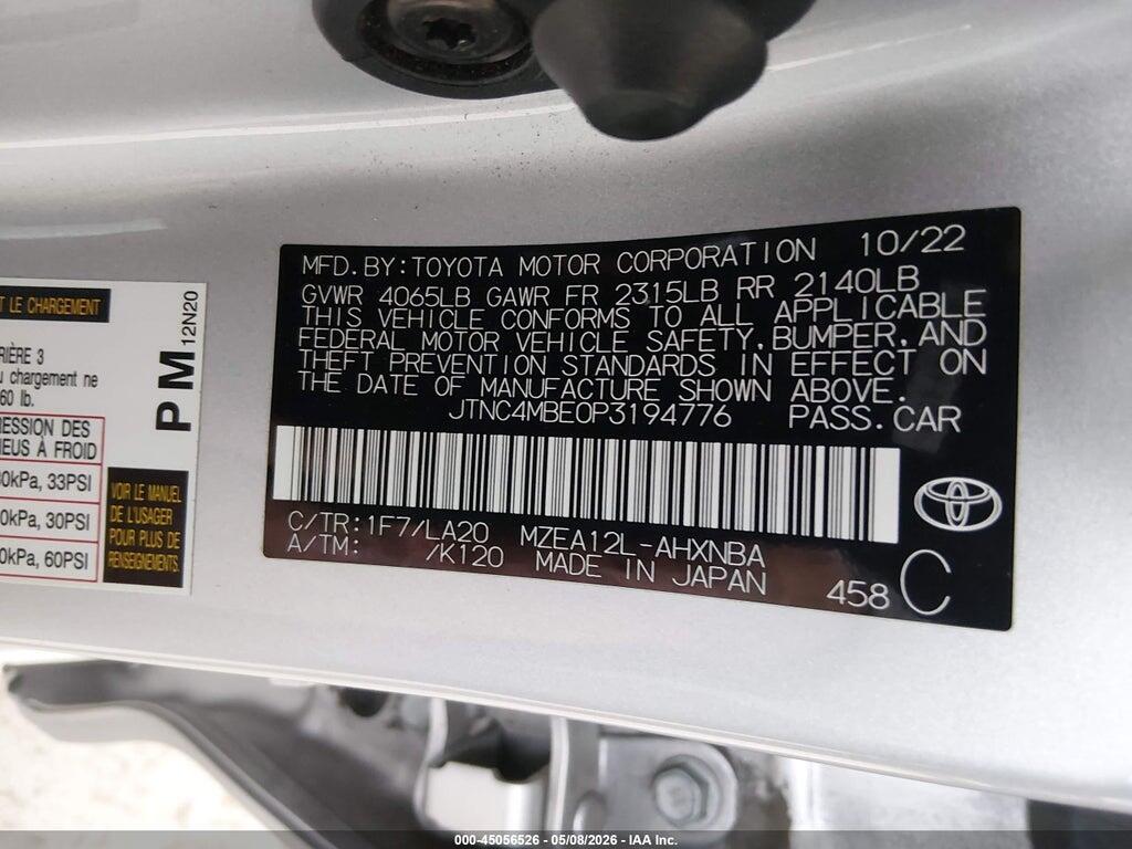 JTNC4MBE0P3194776 2023 TOYOTA COROLLA photo no. 9