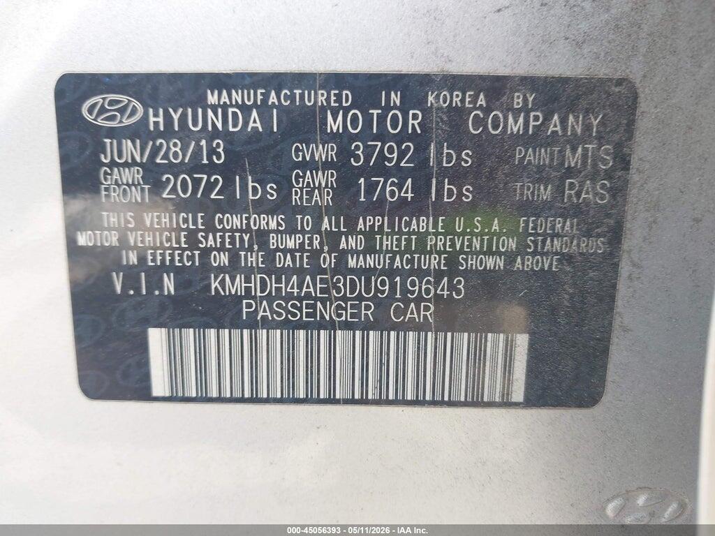 KMHDH4AE3DU919643 2013 HYUNDAI ELANTRA photo no. 9