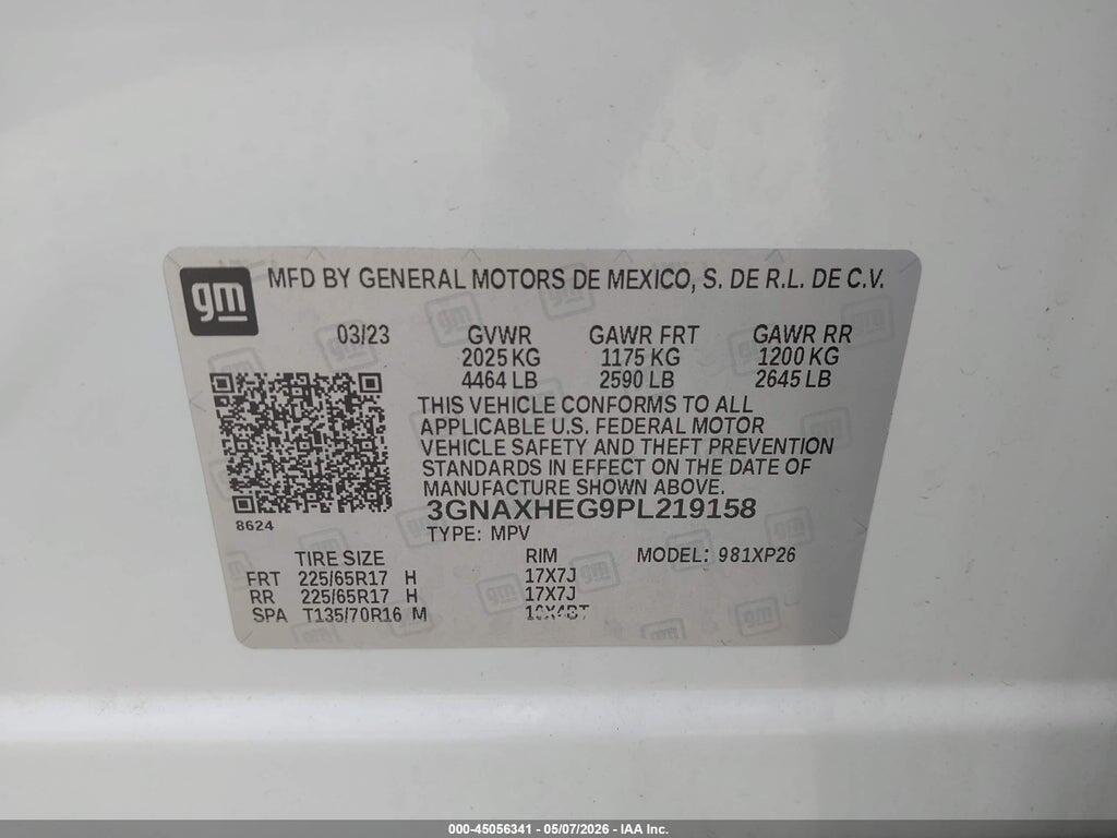 3GNAXHEG9PL219158 2023 CHEVROLET EQUINOX photo no. 9