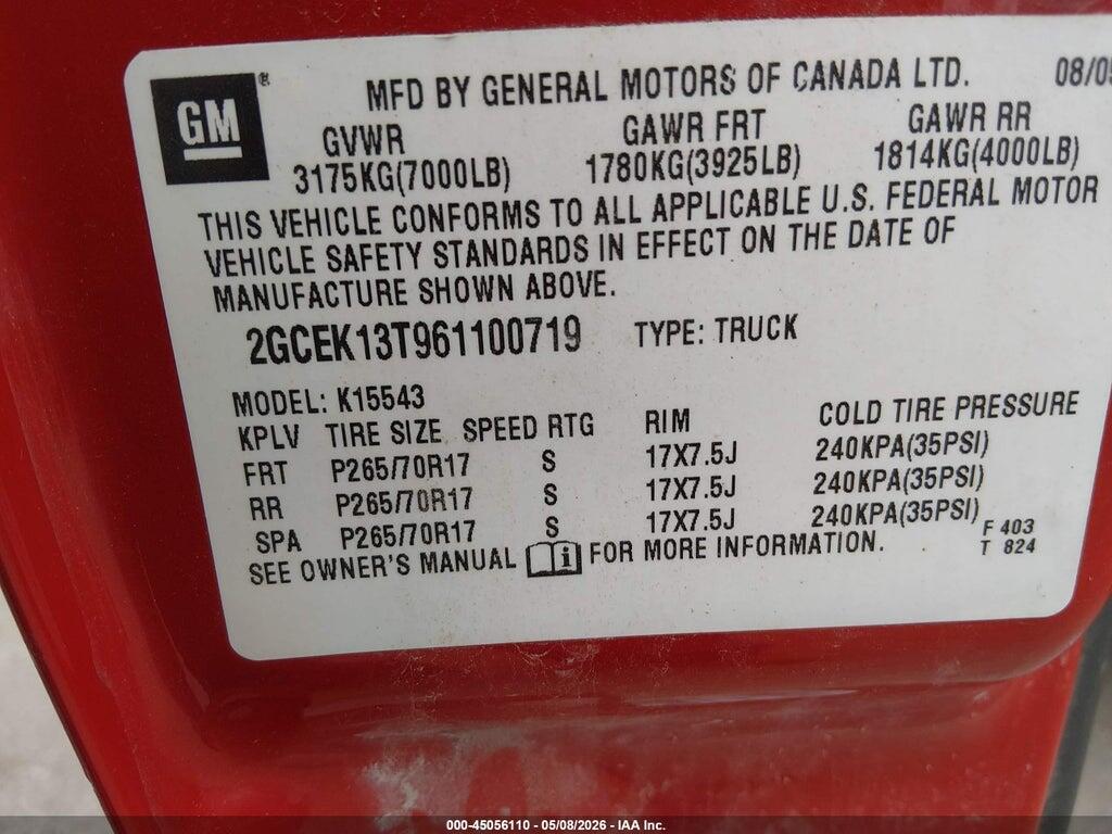 2GCEK13T961100719 2006 CHEVROLET SILVERADO 1500 photo no. 9
