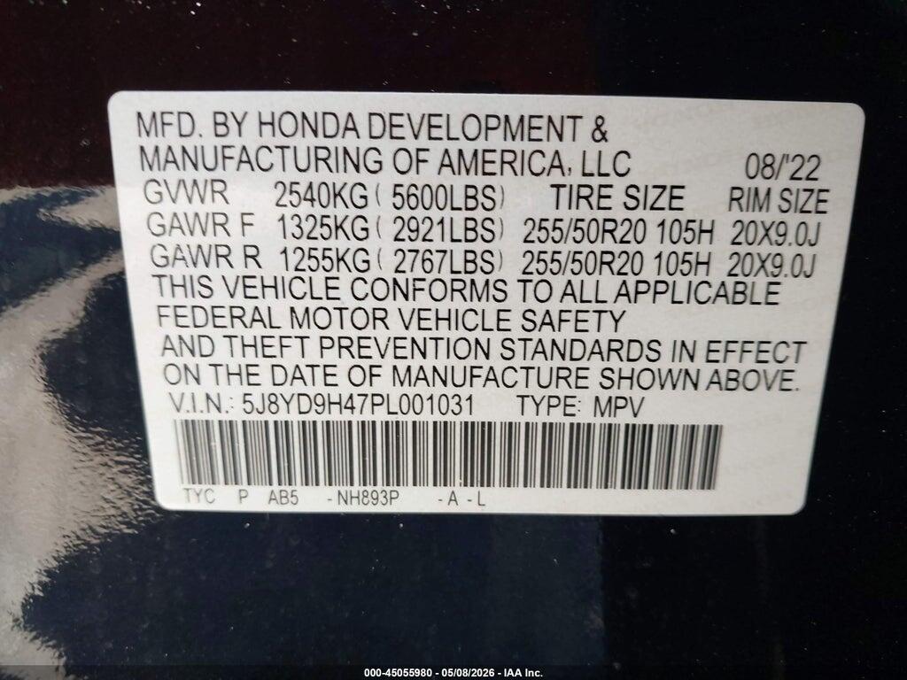 5J8YD9H47PL001031 2023 ACURA MDX photo no. 9