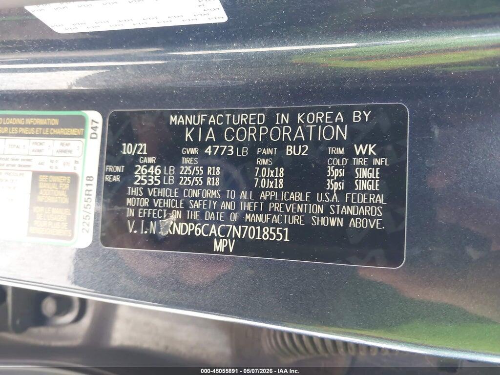 KNDP6CAC7N7018551 2022 KIA SPORTAGE photo no. 9