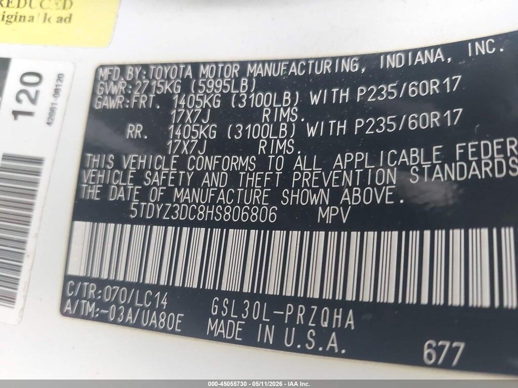 5TDYZ3DC8HS806806 2017 TOYOTA SIENNA photo no. 9