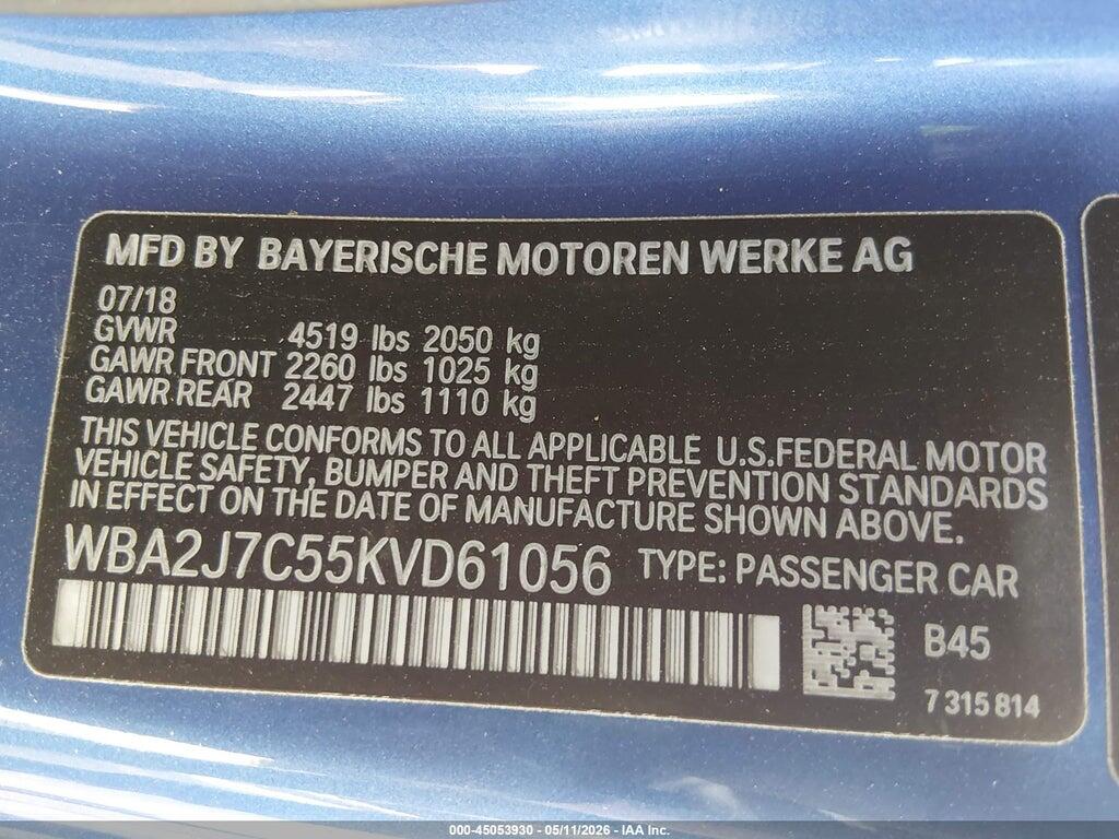 WBA2J7C55KVD61056 2019 BMW M240I photo no. 9