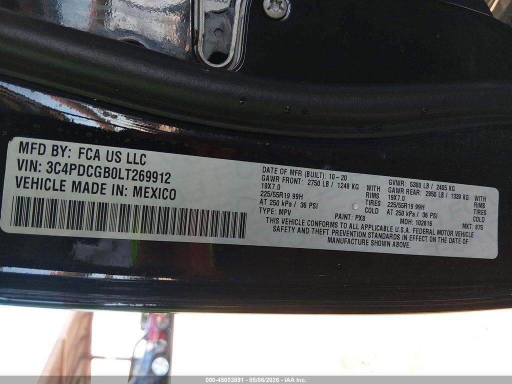 3C4PDCGB0LT269912 2020 DODGE JOURNEY photo no. 9