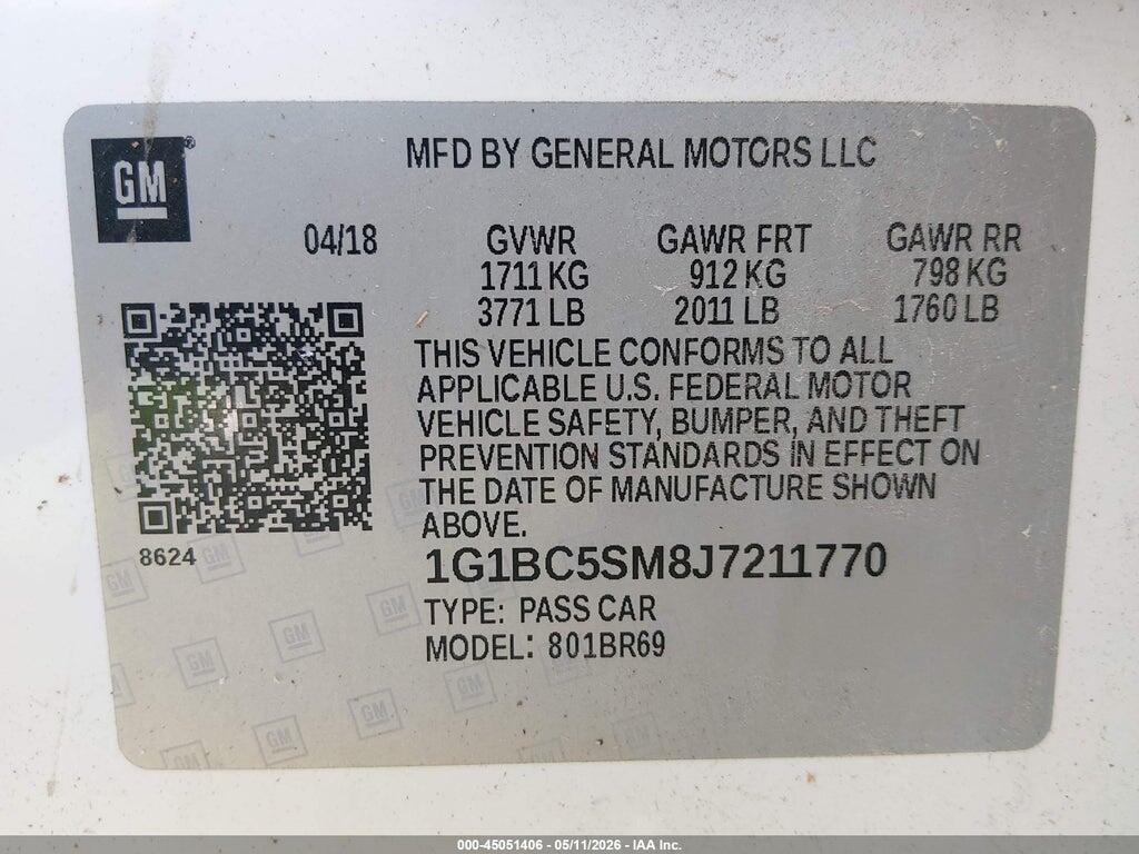 1G1BC5SM8J7211770 2018 CHEVROLET CRUZE photo no. 9