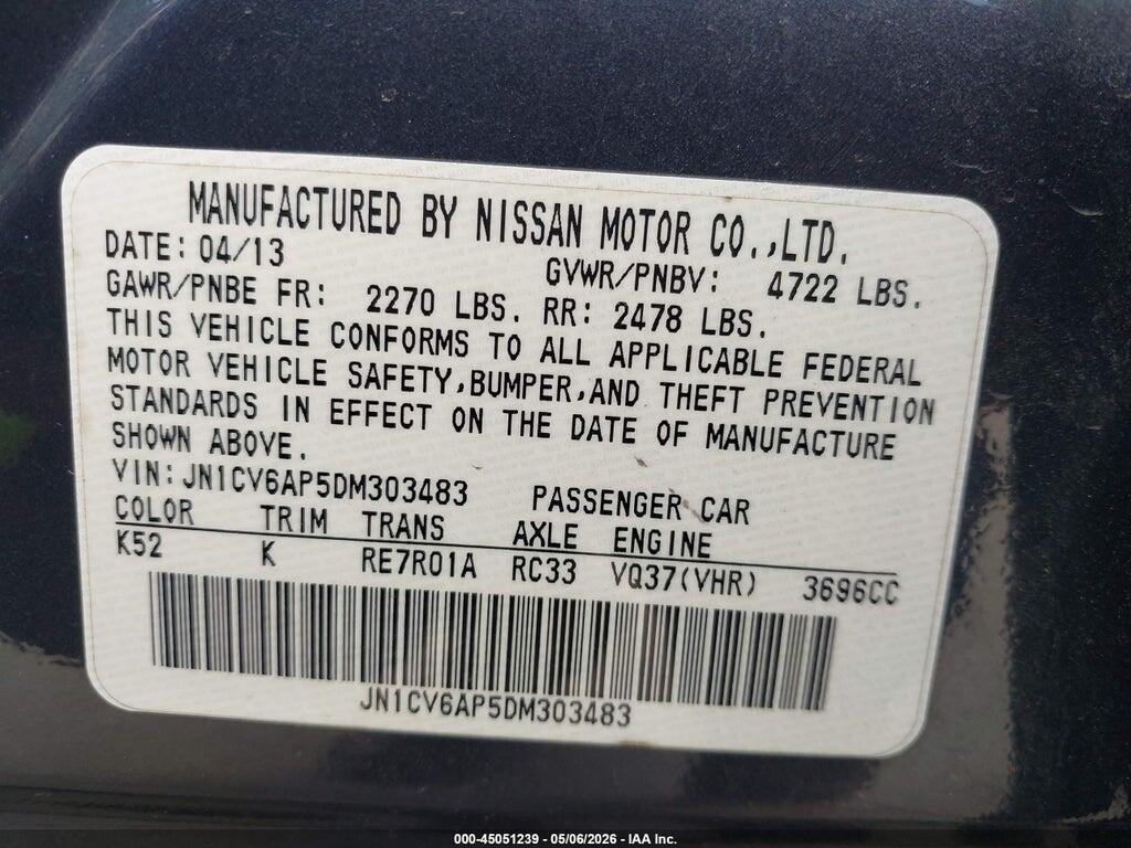 JN1CV6AP5DM303483 2013 INFINITI G37 photo no. 9