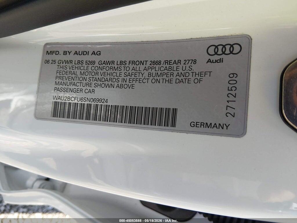 WAU2BCFU6SN069924 2025 AUDI ALL-NEW A5 photo no. 9