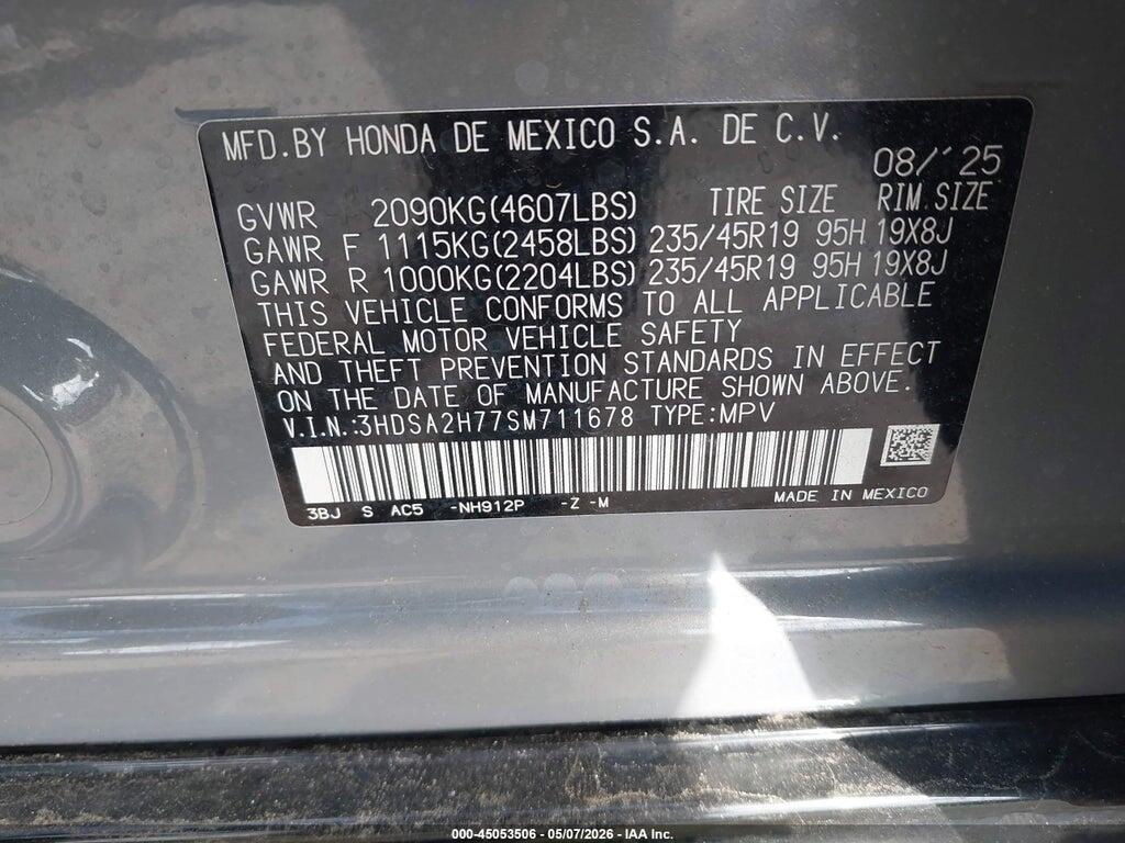 3HDSA2H77SM711678 2025 ACURA ADX photo no. 9