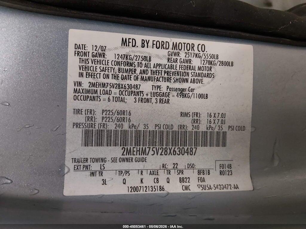 2MEHM75V28X630487 2008 MERCURY GRAND MARQUIS photo no. 9