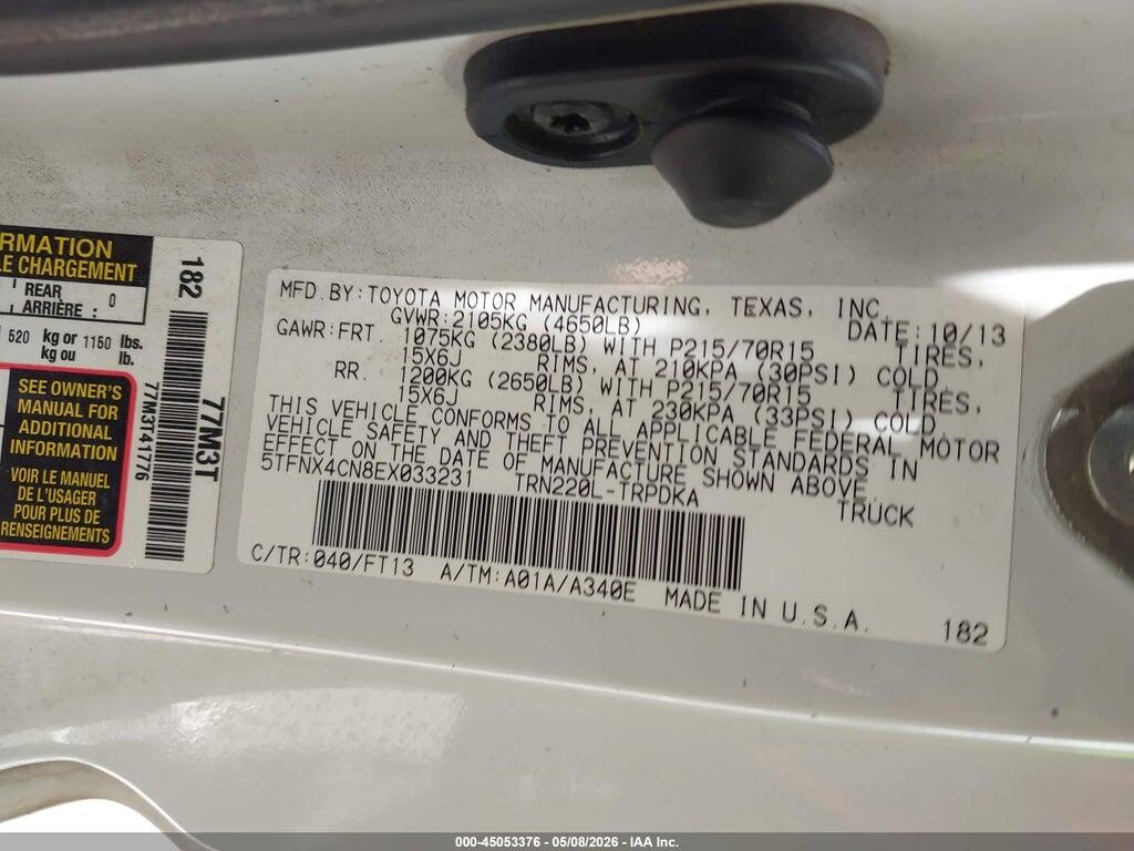 5TFNX4CN8EX033231 2014 TOYOTA TACOMA photo no. 9