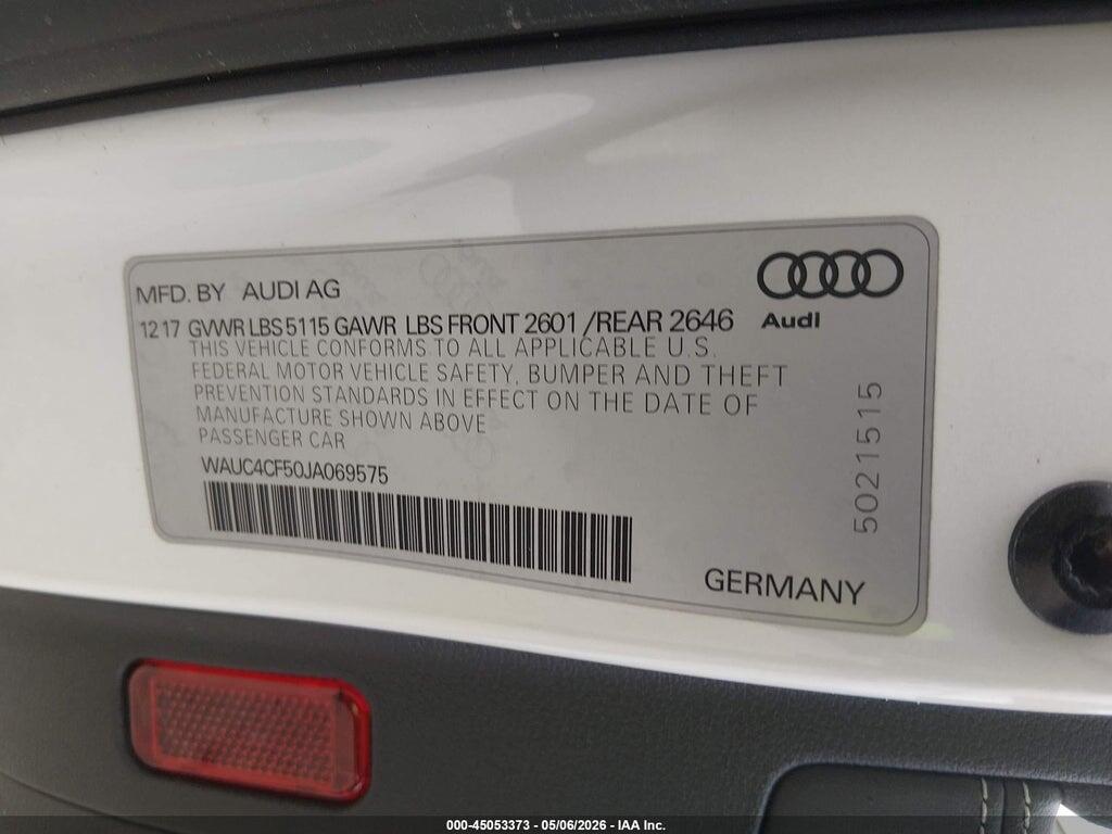 WAUC4CF50JA069575 2018 AUDI S5 photo no. 9