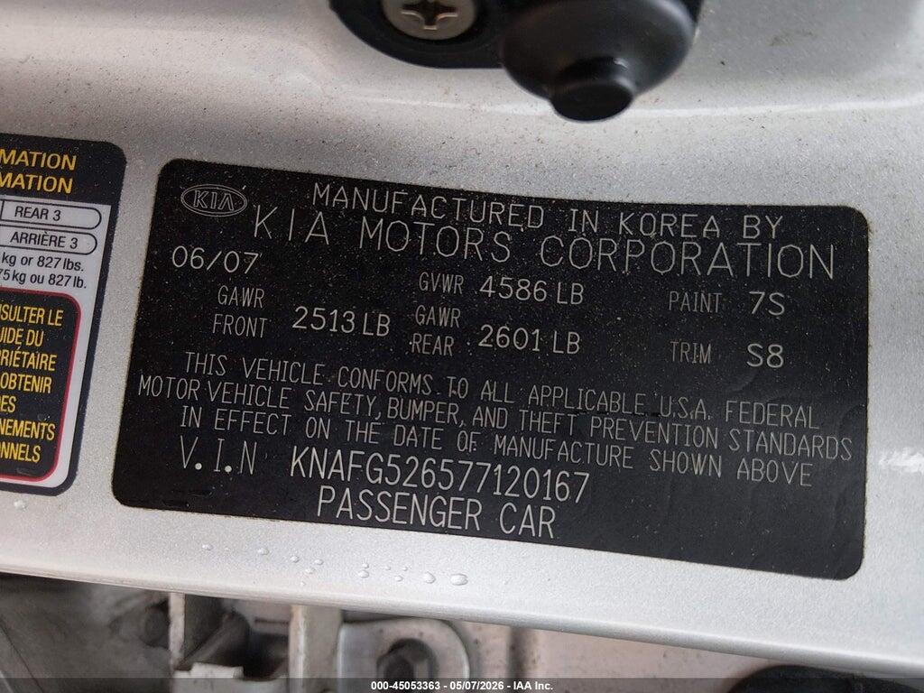KNAFG526577120167 2007 KIA RONDO photo no. 9