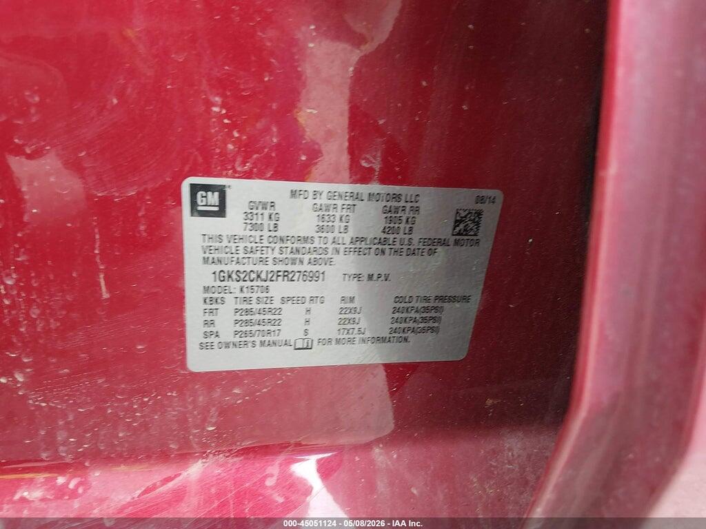 1GKS2CKJ2FR276991 2015 GMC YUKON photo no. 9