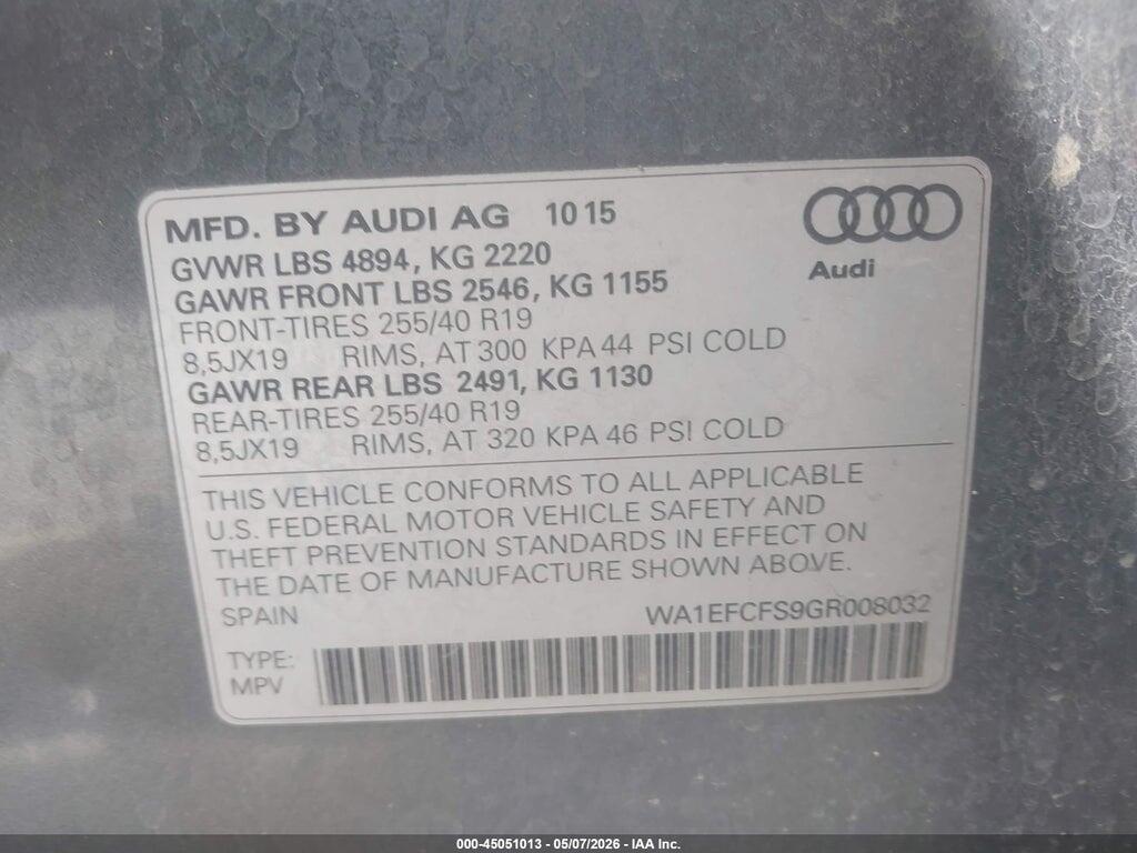 WA1EFCFS9GR008032 2016 AUDI Q3 photo no. 9