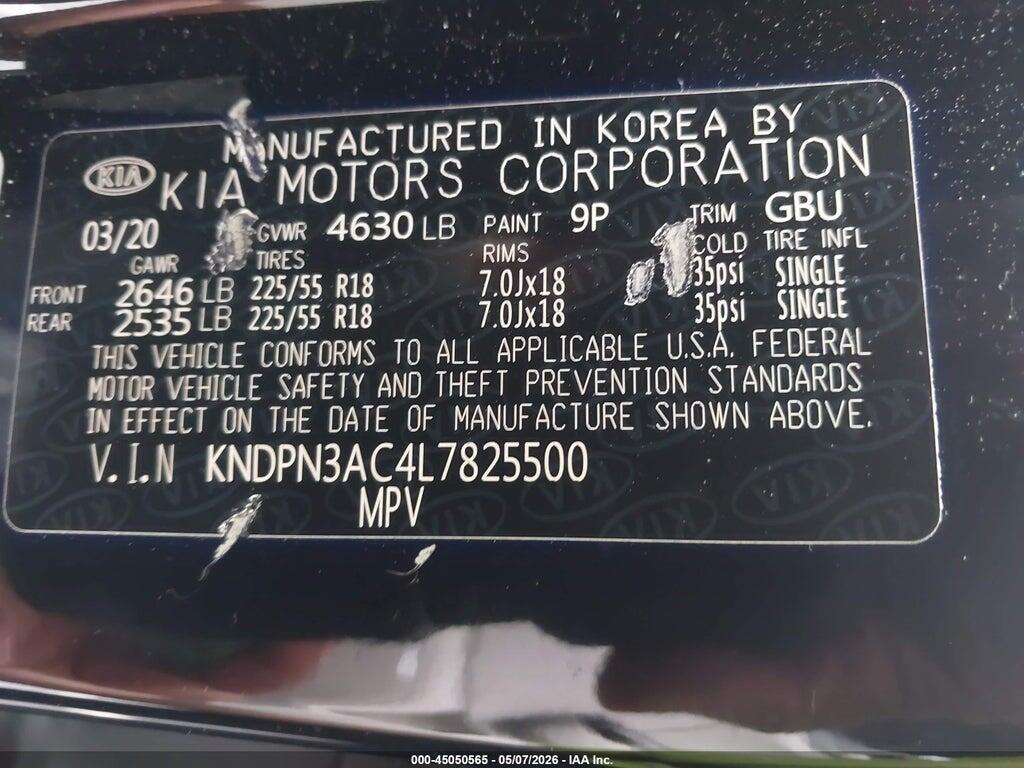 KNDPN3AC4L7825500 2020 KIA SPORTAGE photo no. 9