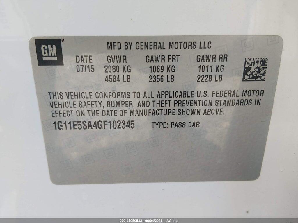 1G11E5SA4GF102345 2016 CHEVROLET MALIBU LIMITED photo no. 9