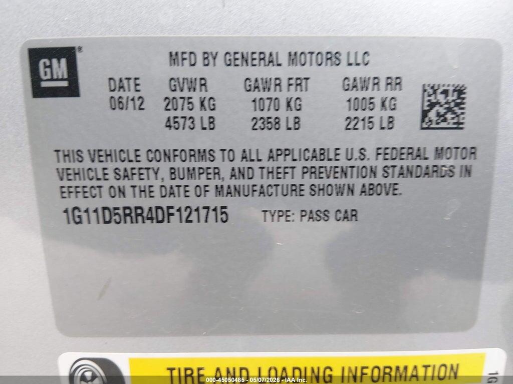 1G11D5RR4DF121715 2013 CHEVROLET MALIBU photo no. 9