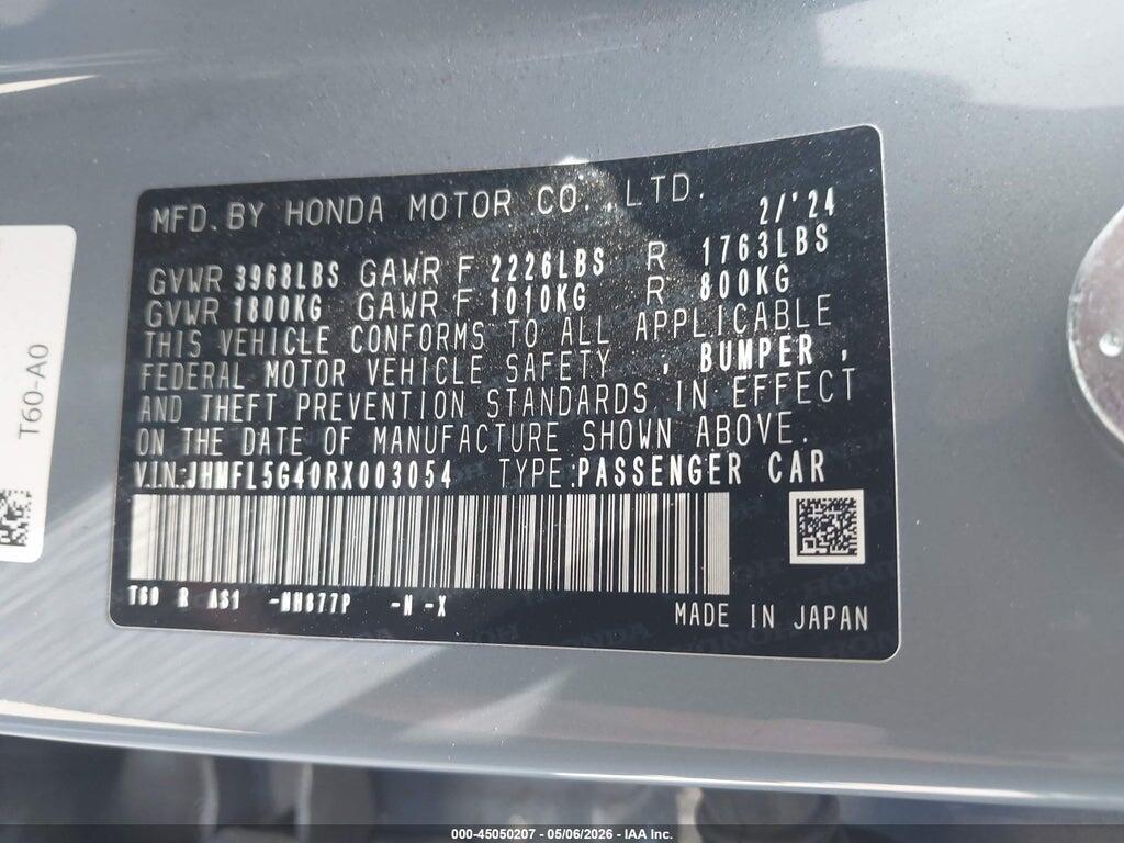 JHMFL5G40RX003054 2024 HONDA CIVIC TYPE R photo no. 9