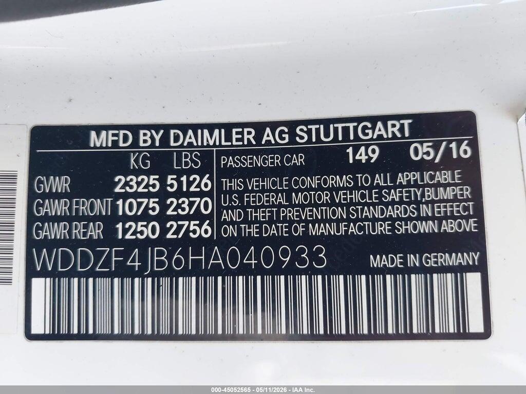 WDDZF4JB6HA040933 2017 MERCEDES-BENZ E 300 photo no. 9
