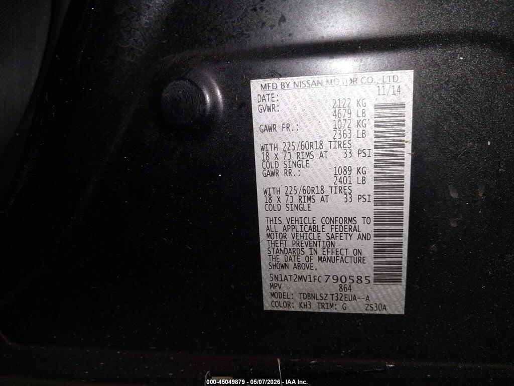 5N1AT2MV1FC790585 2015 NISSAN ROGUE photo no. 9