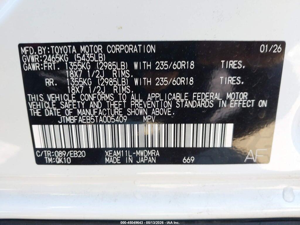 JTMBFAEB5TA005409 2026 TOYOTA BZ photo no. 9