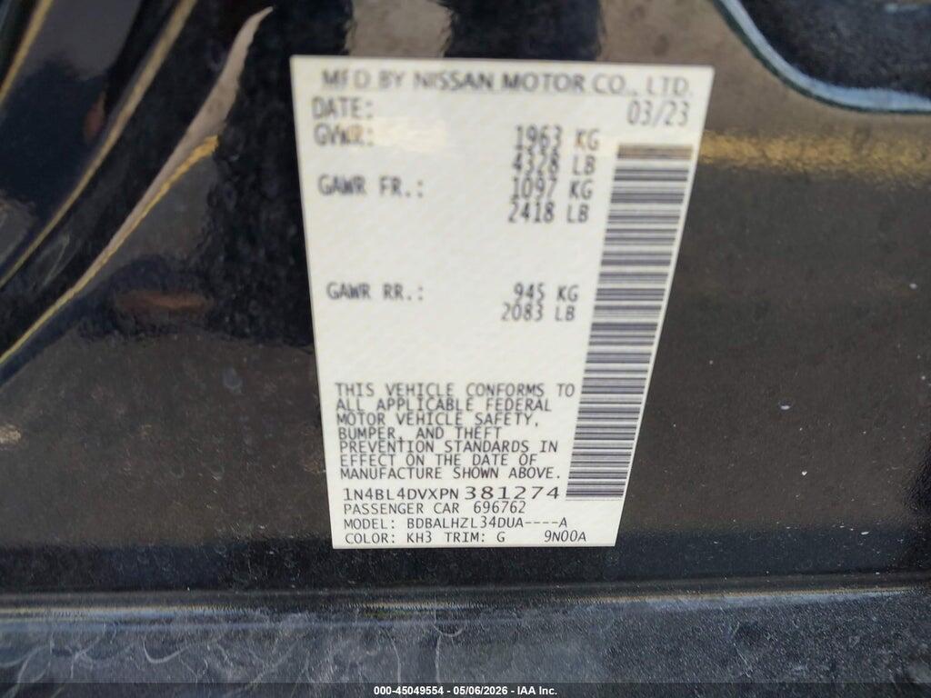 1N4BL4DVXPN381274 2023 NISSAN ALTIMA photo no. 9