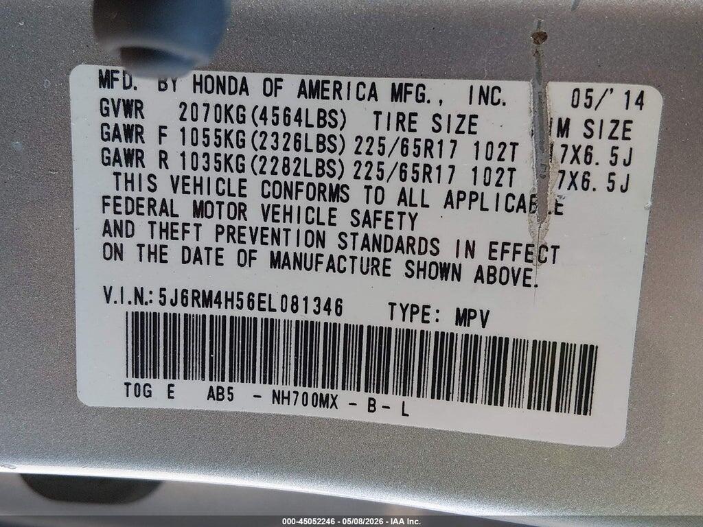 5J6RM4H56EL081346 2014 HONDA CR-V photo no. 9