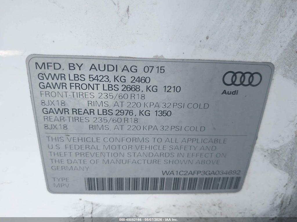WA1C2AFP3GA034692 2016 AUDI Q5 photo no. 9