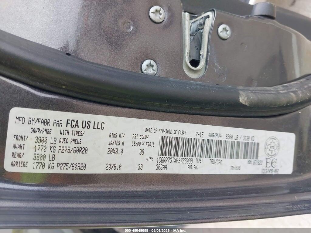 1C6RR7GTXFS723039 2015 RAM 1500 photo no. 9