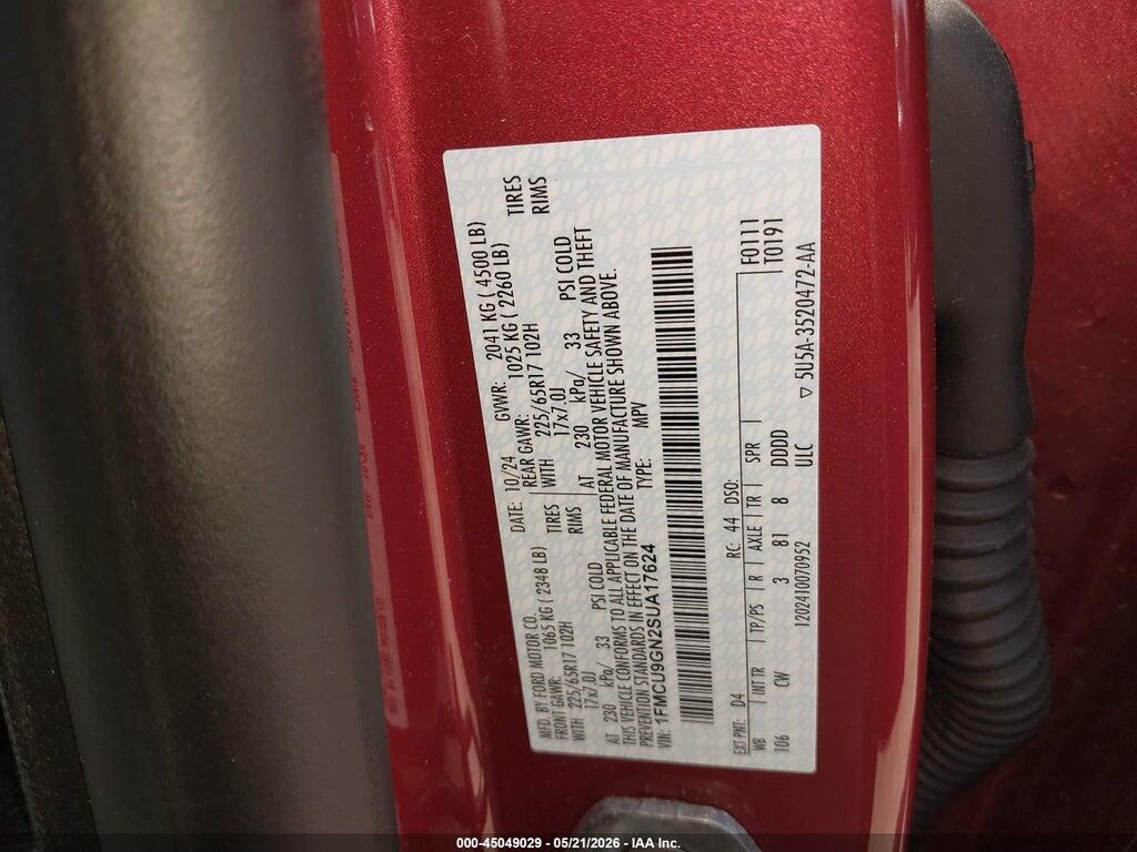 1FMCU9GN2SUA17624 2025 FORD ESCAPE photo no. 9