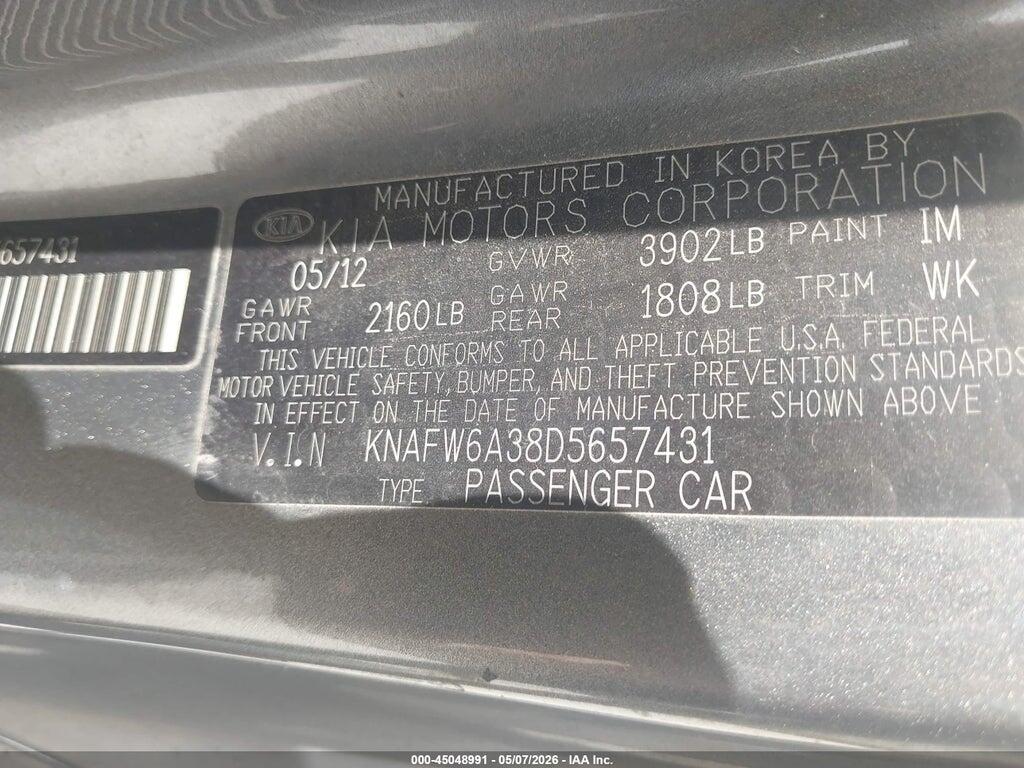 KNAFW6A38D5657431 2013 KIA FORTE KOUP photo no. 9