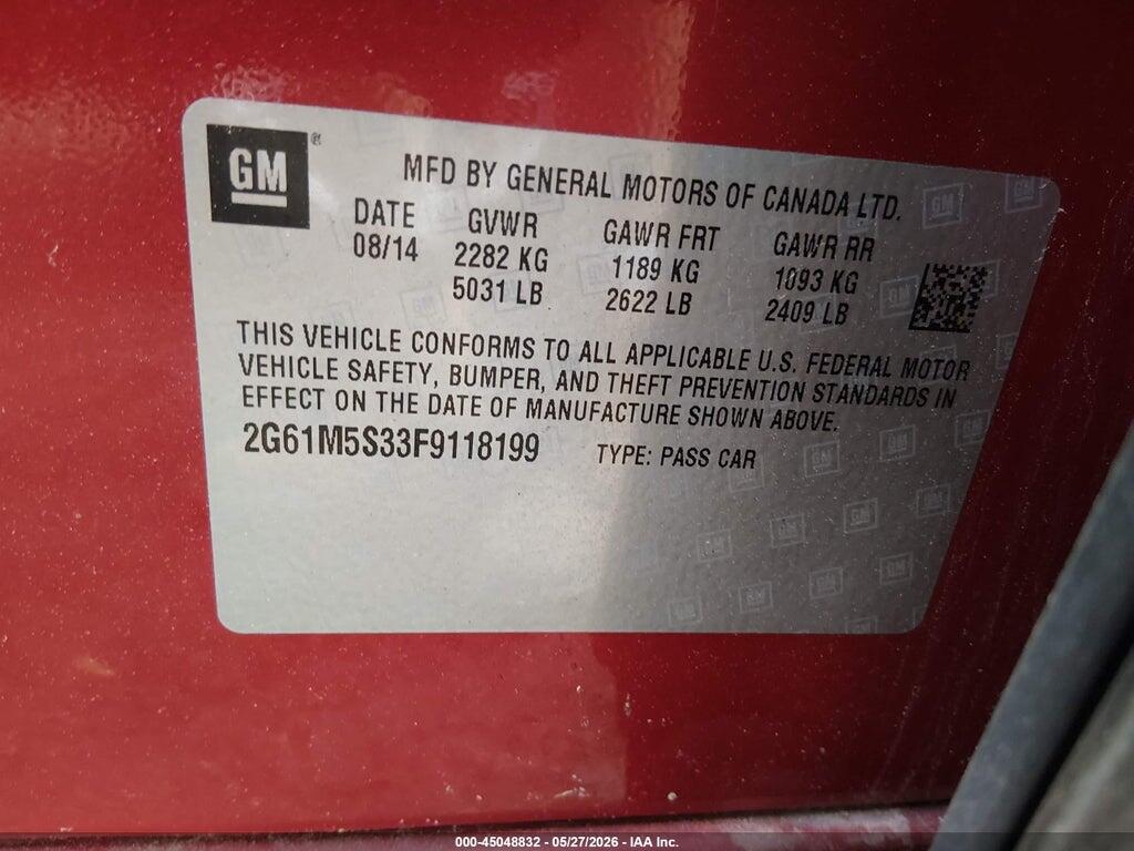 2G61M5S33F9118199 2015 CADILLAC XTS photo no. 9