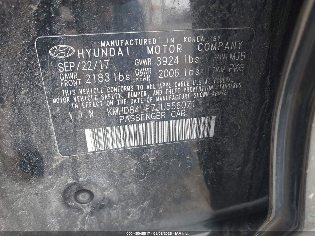 KMHD84LF7JU556071 2018 HYUNDAI ELANTRA photo no. 9