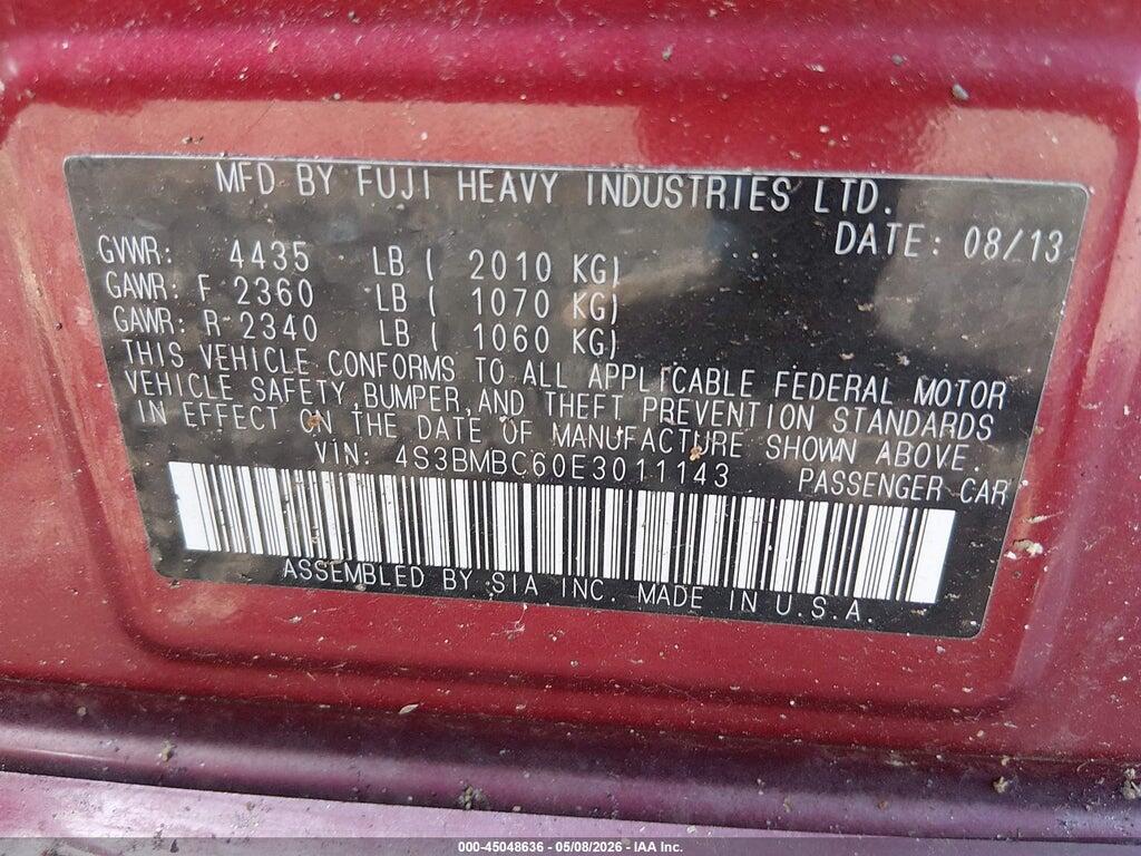4S3BMBC60E3011143 2014 SUBARU LEGACY photo no. 9