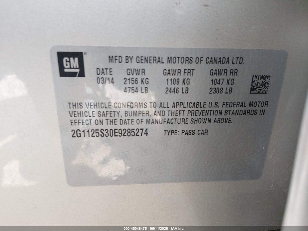 2G1125S30E9285274 2014 CHEVROLET IMPALA photo no. 9