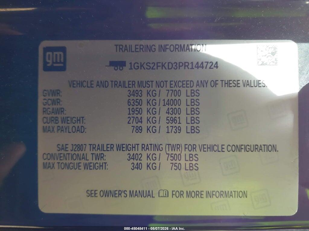 1GKS2FKD3PR144724 2023 GMC YUKON XL photo no. 9