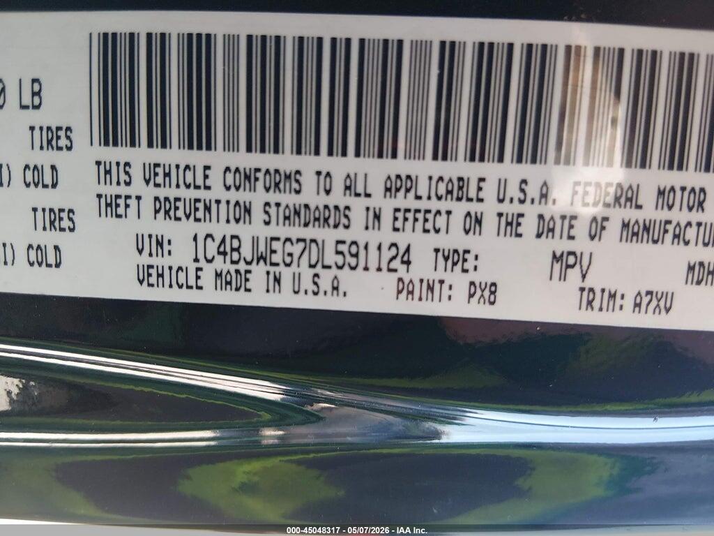 1C4BJWEG7DL591124 2013 JEEP WRANGLER UNLIMITED photo no. 9