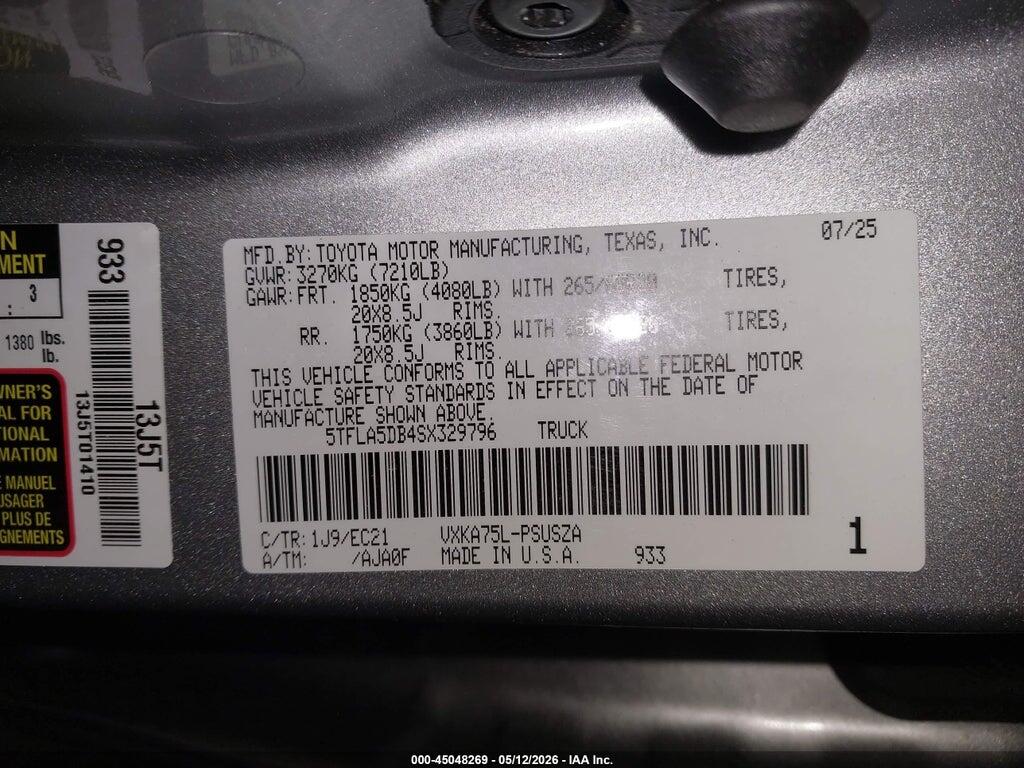 5TFLA5DB4SX329796 2025 TOYOTA TUNDRA photo no. 9