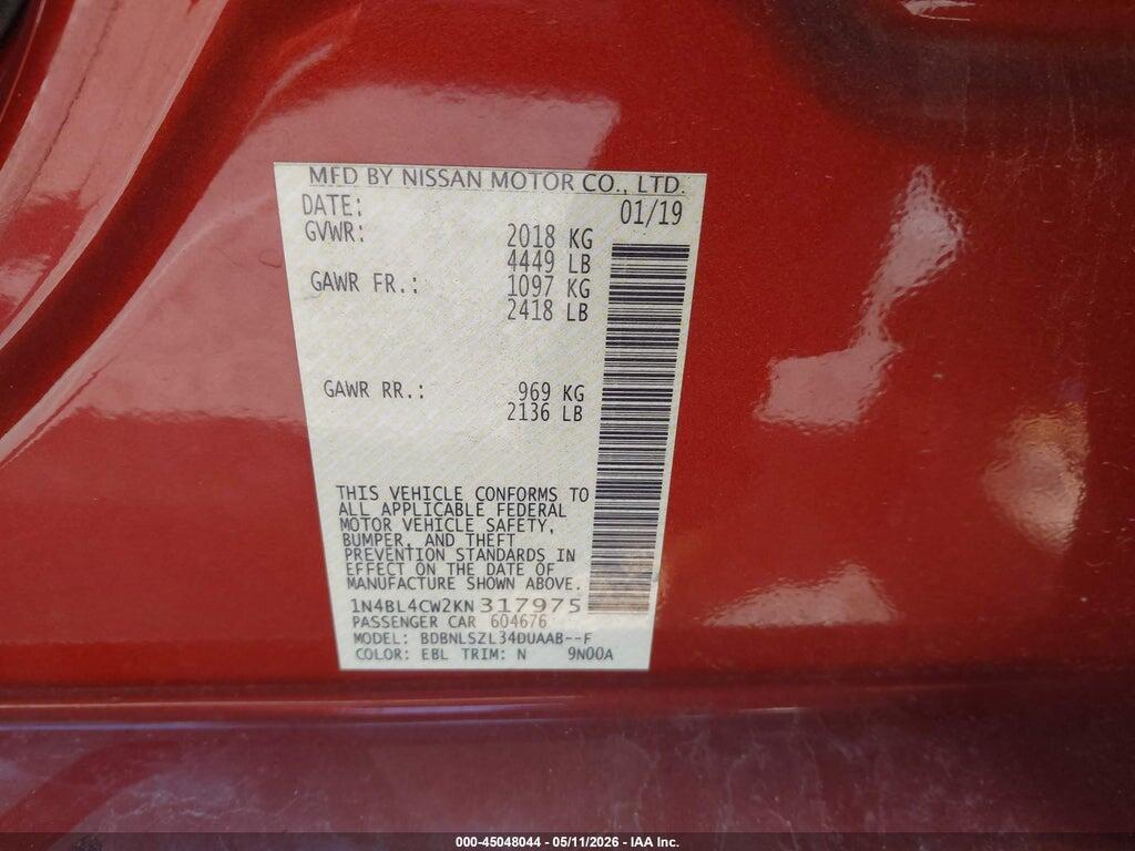 1N4BL4CW2KN317975 2019 NISSAN ALTIMA photo no. 9