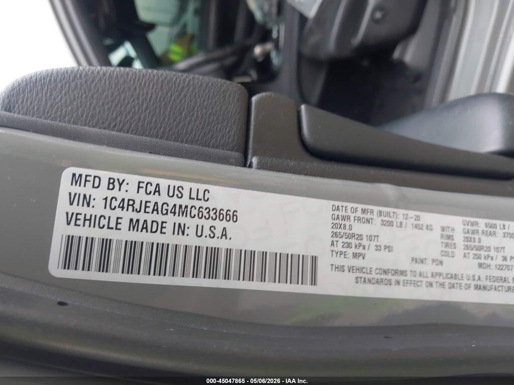 1C4RJEAG4MC633666 2021 JEEP GRAND CHEROKEE photo no. 9